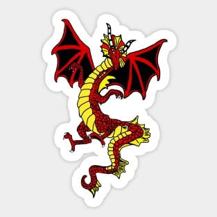 Red and Yellow Dragon Sticker
